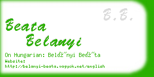 beata belanyi business card